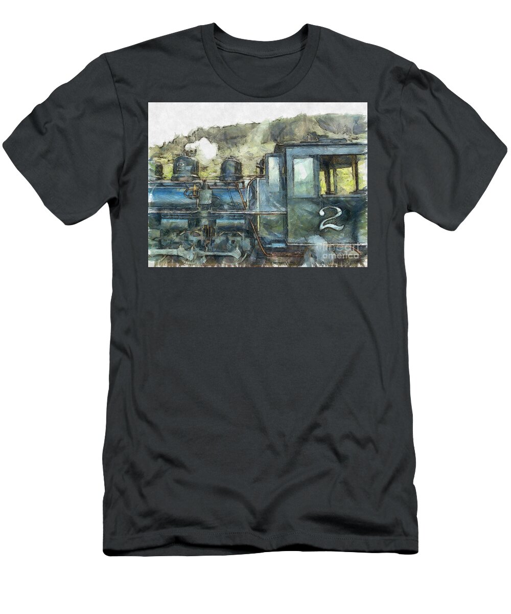 Train T-Shirt featuring the photograph Brecon Mountain Railway Train No.2 by Claire Bull