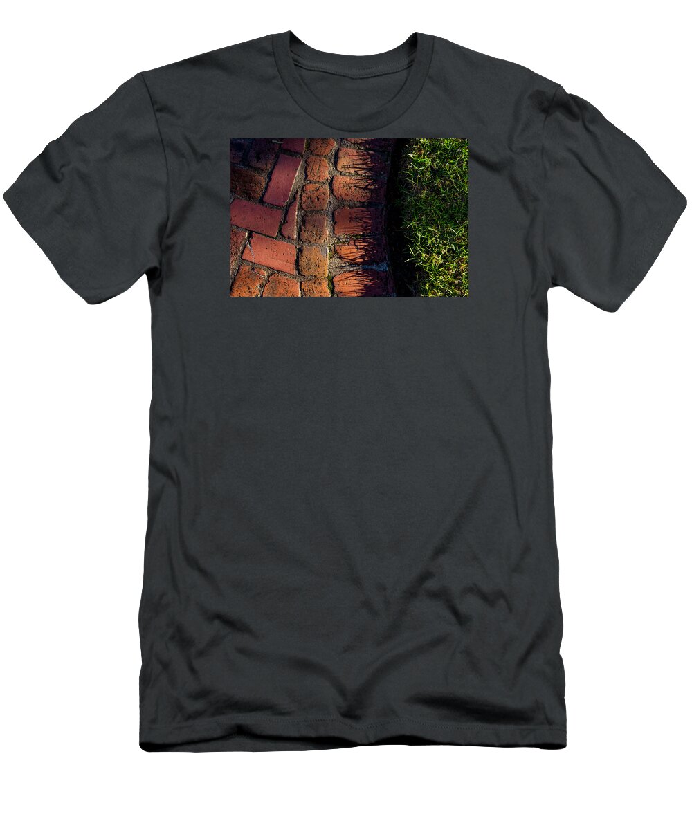 Bricks T-Shirt featuring the photograph Brick Path in Afternoon Light by Derek Dean