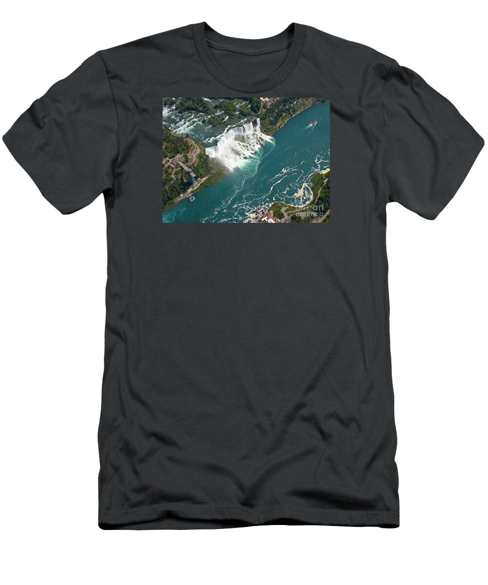 Horseshoe Falls T-Shirt featuring the photograph Bridal Veil Falls from Above by John Malone