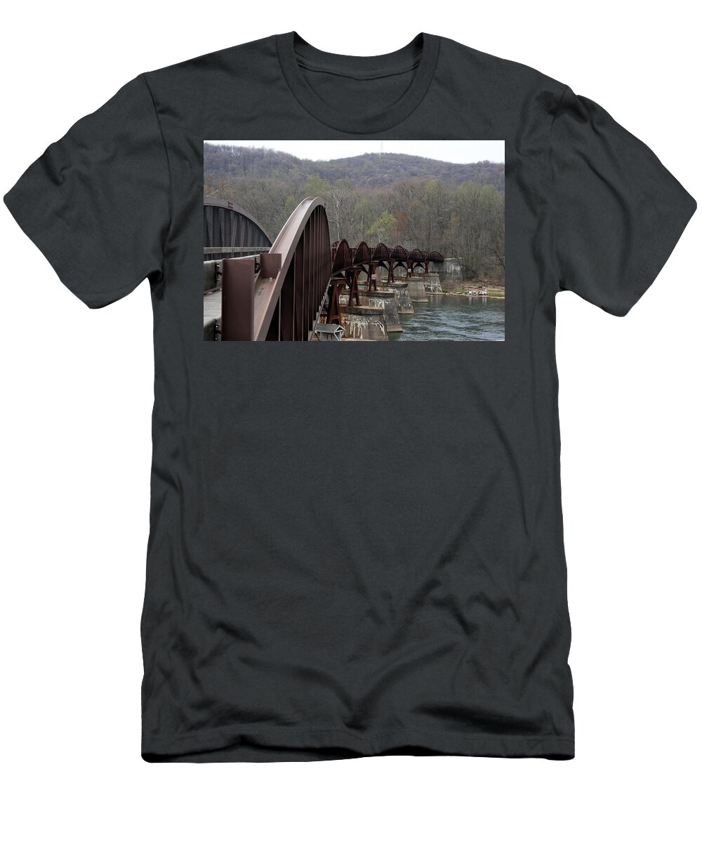 Bridge T-Shirt featuring the photograph Bridge at Ohiopyle Pennsylvania by George Jones