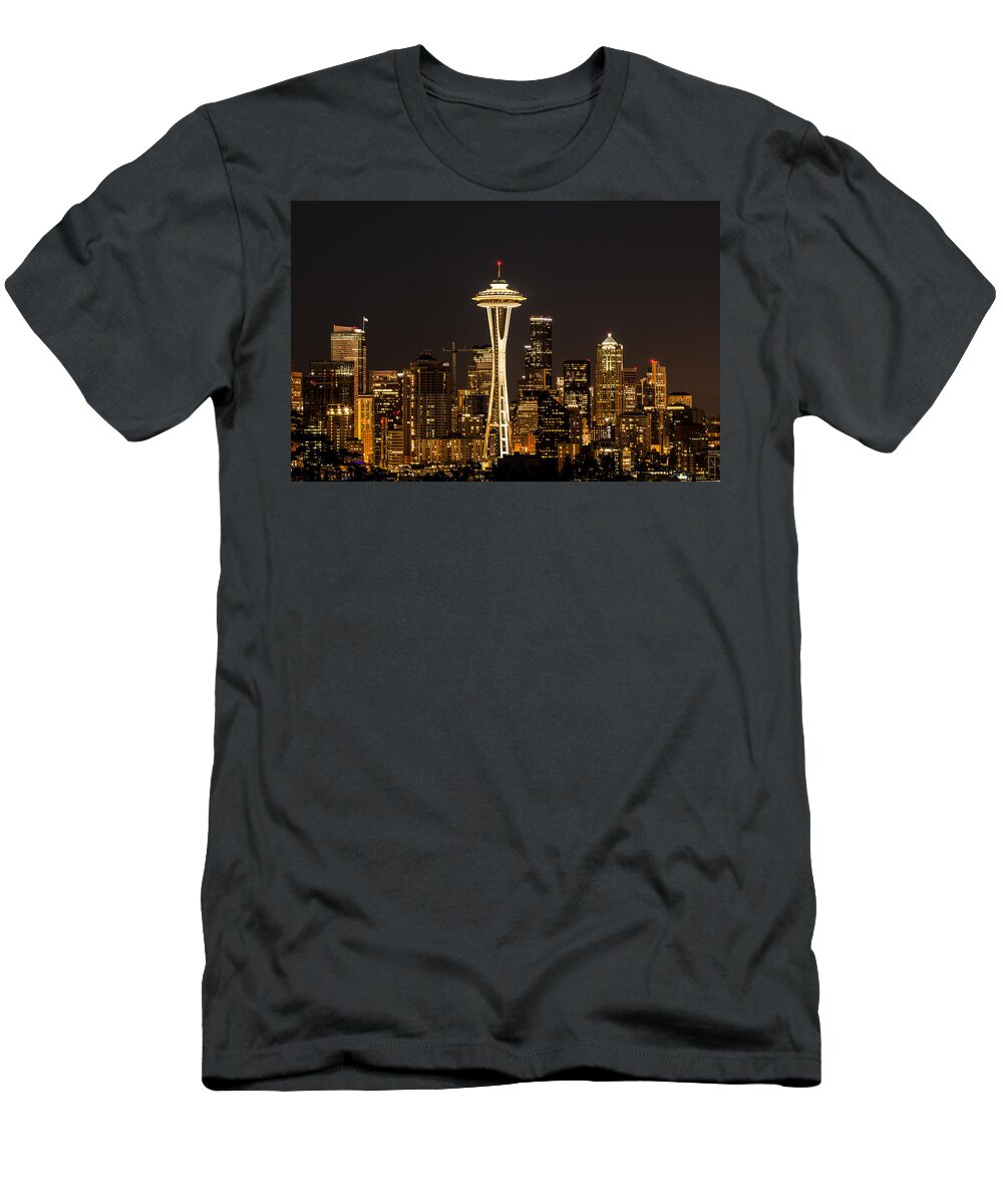Seattle T-Shirt featuring the photograph Bright at Night.1 by E Faithe Lester