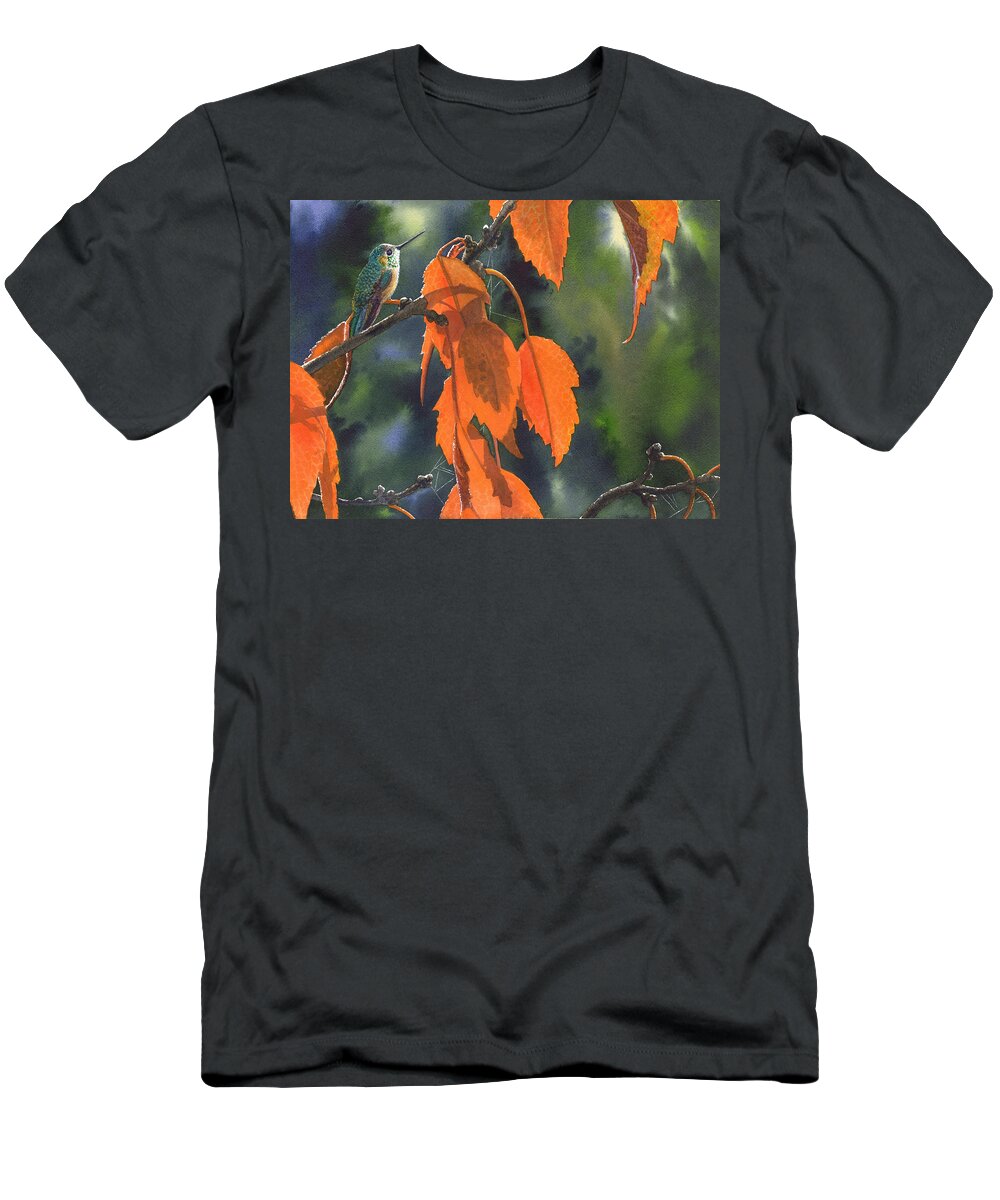 Leaves T-Shirt featuring the painting Bright Orange Leaves by Catherine G McElroy