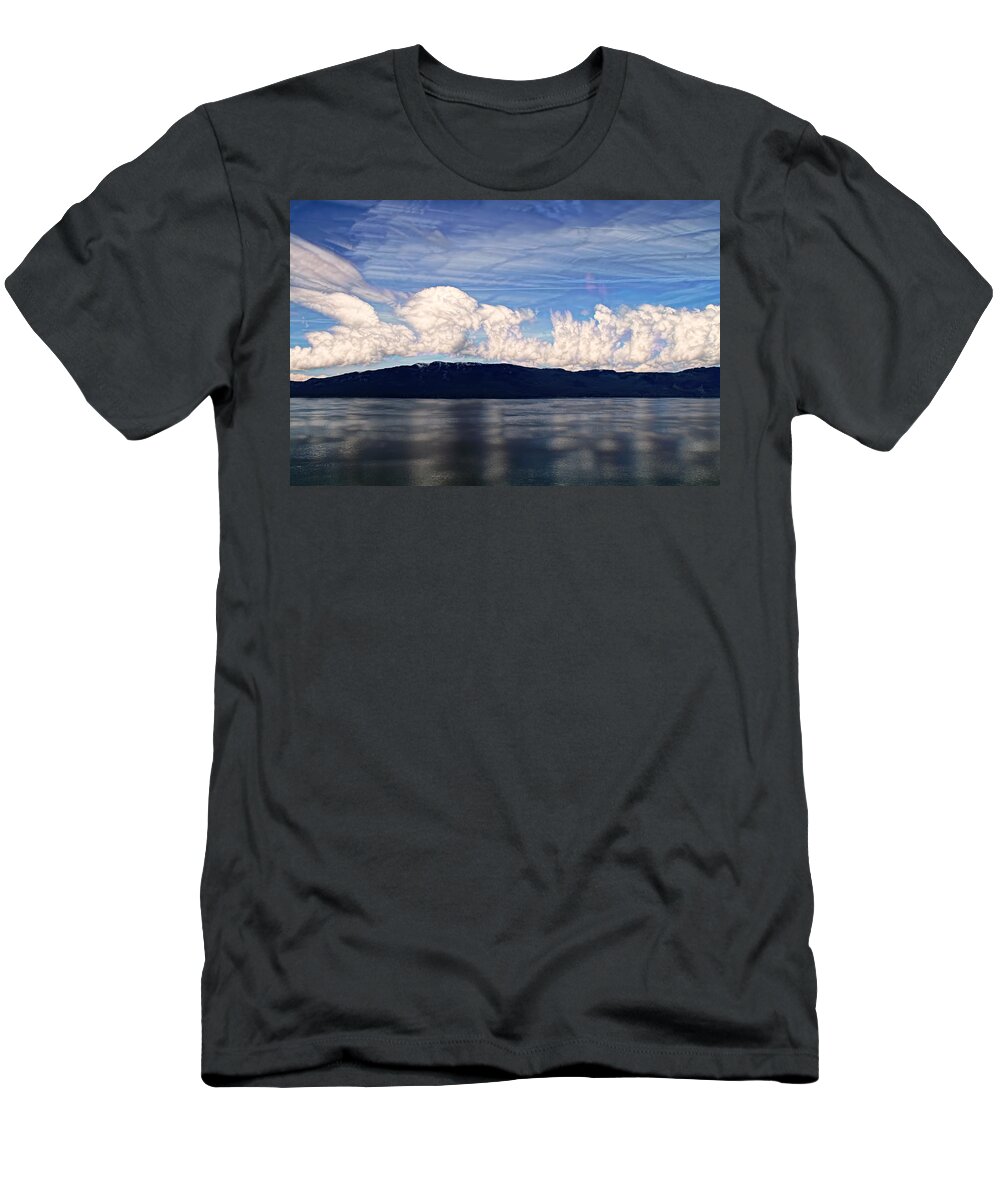 Clouds T-Shirt featuring the photograph British Columbia Landscape on a Cloudy Day by Peggy Collins
