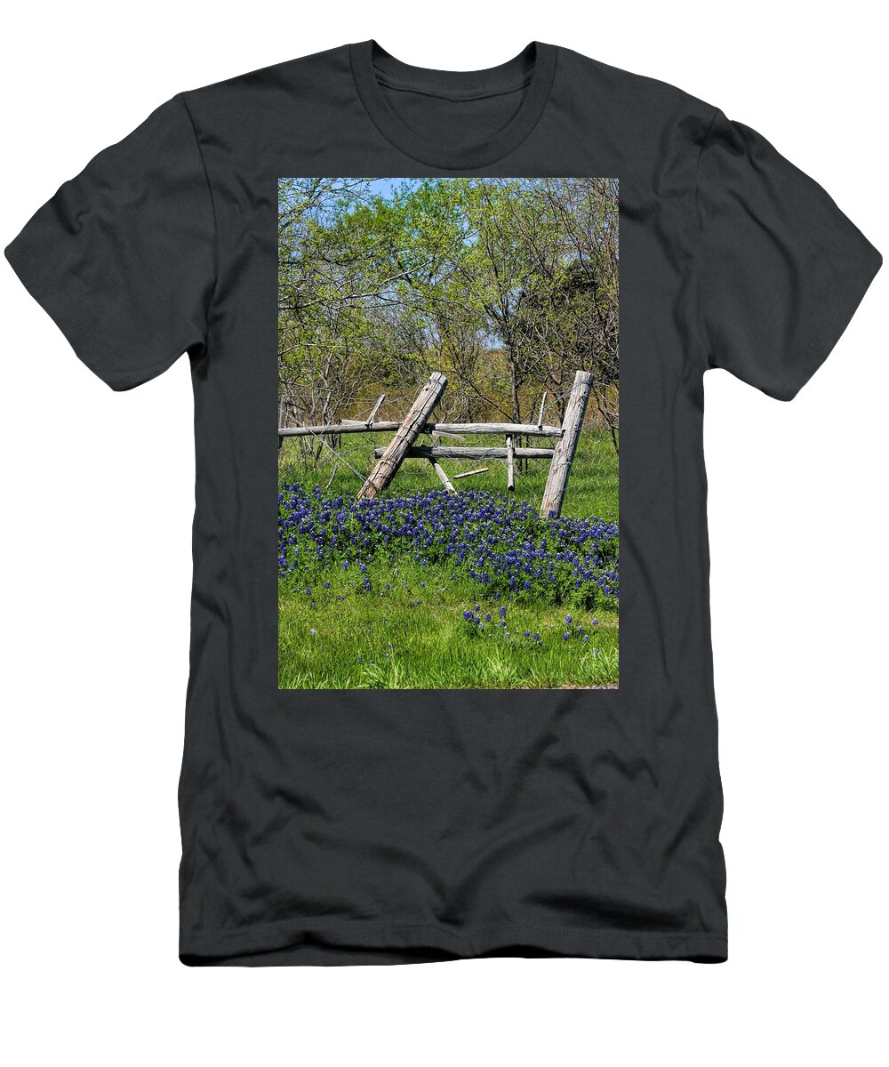 Flowers T-Shirt featuring the photograph Broken Fence II by Joan Bertucci