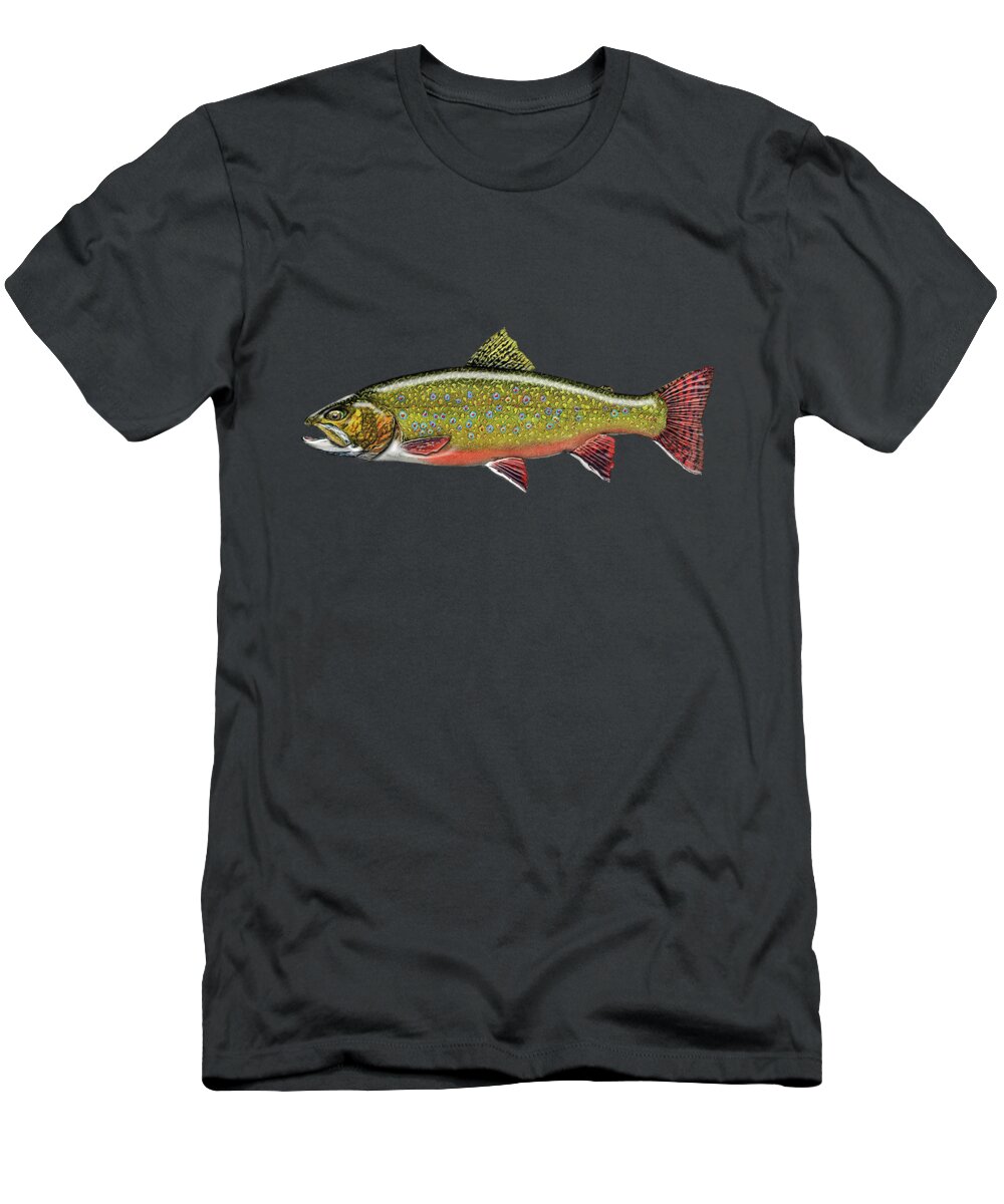 'fishing Corner' Collection By Serge Averbukh T-Shirt featuring the digital art Brook Trout by Serge Averbukh