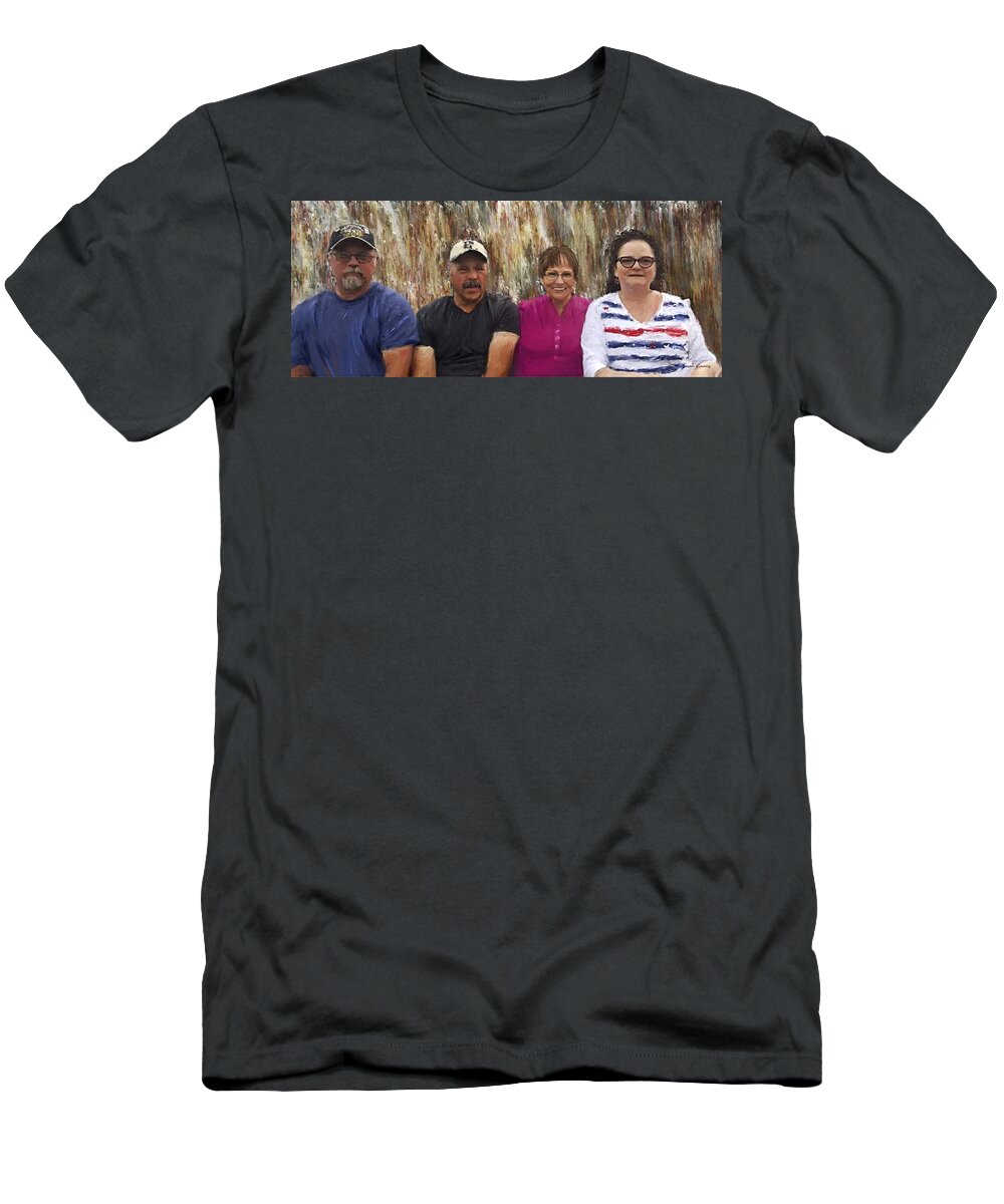 Family T-Shirt featuring the digital art Brother Sister Portrait by Susan Kinney