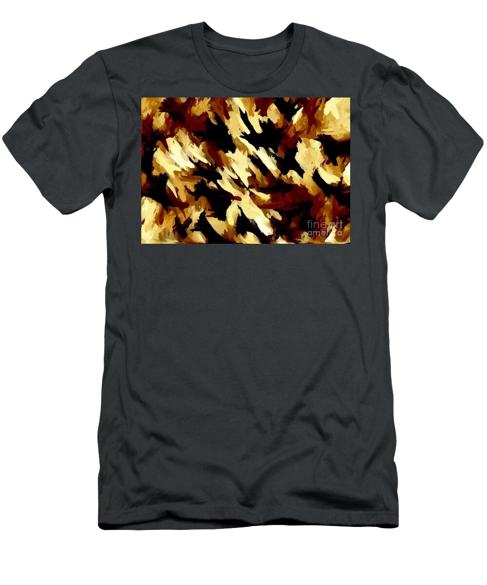 Painting T-Shirt featuring the digital art Brown Tan Black Abstract II by Delynn Addams