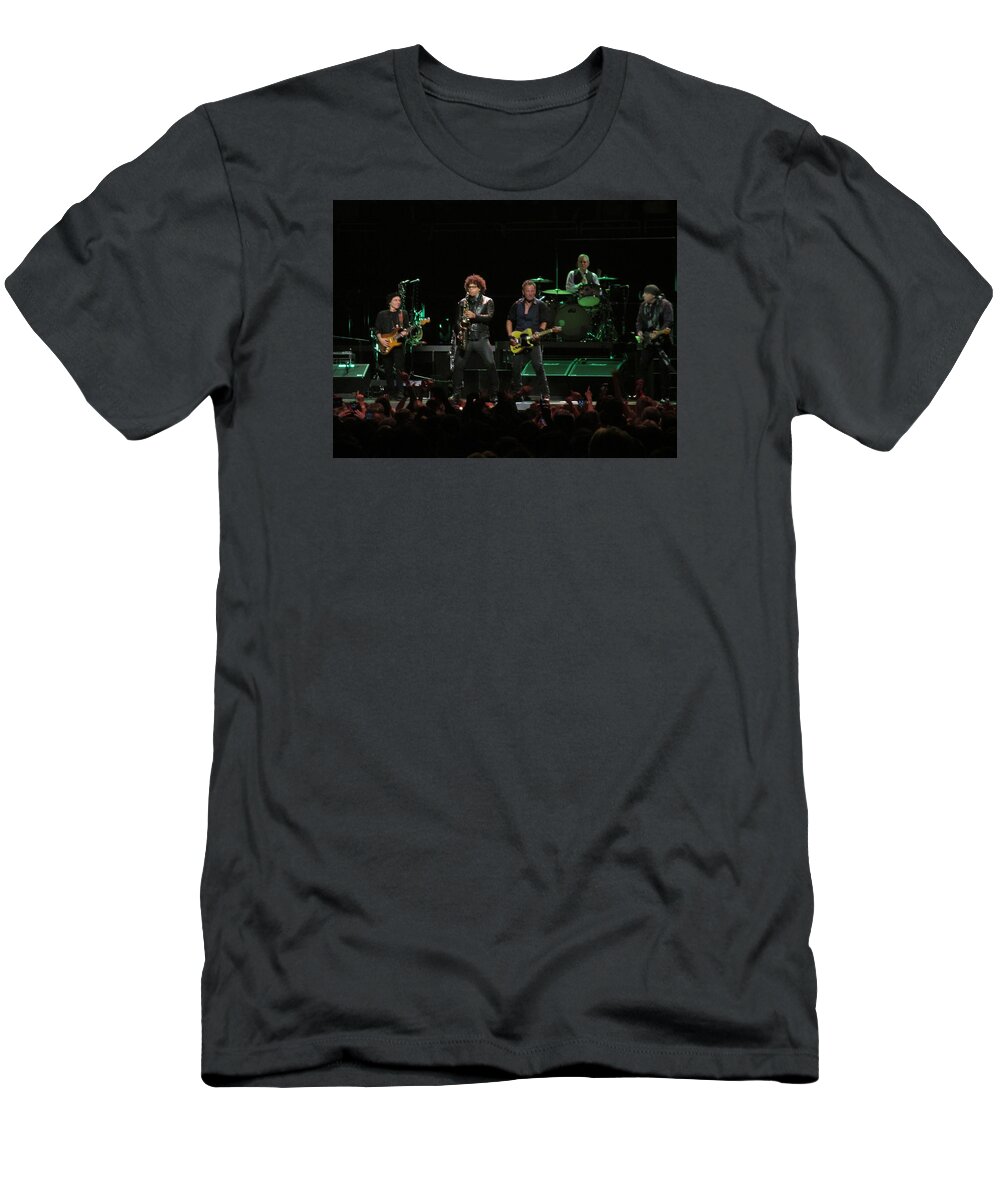 Bruce Springsteen T-Shirt featuring the photograph Bruce Springsteen and the E Street Band by Melinda Saminski