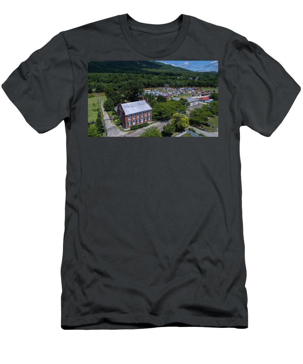 Buchanan T-Shirt featuring the photograph Buchanan Warehouse by Star City SkyCams