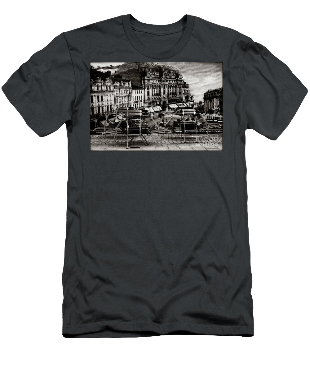 Bucharest T-Shirt featuring the photograph Bucharest - Old Town by Daliana Pacuraru