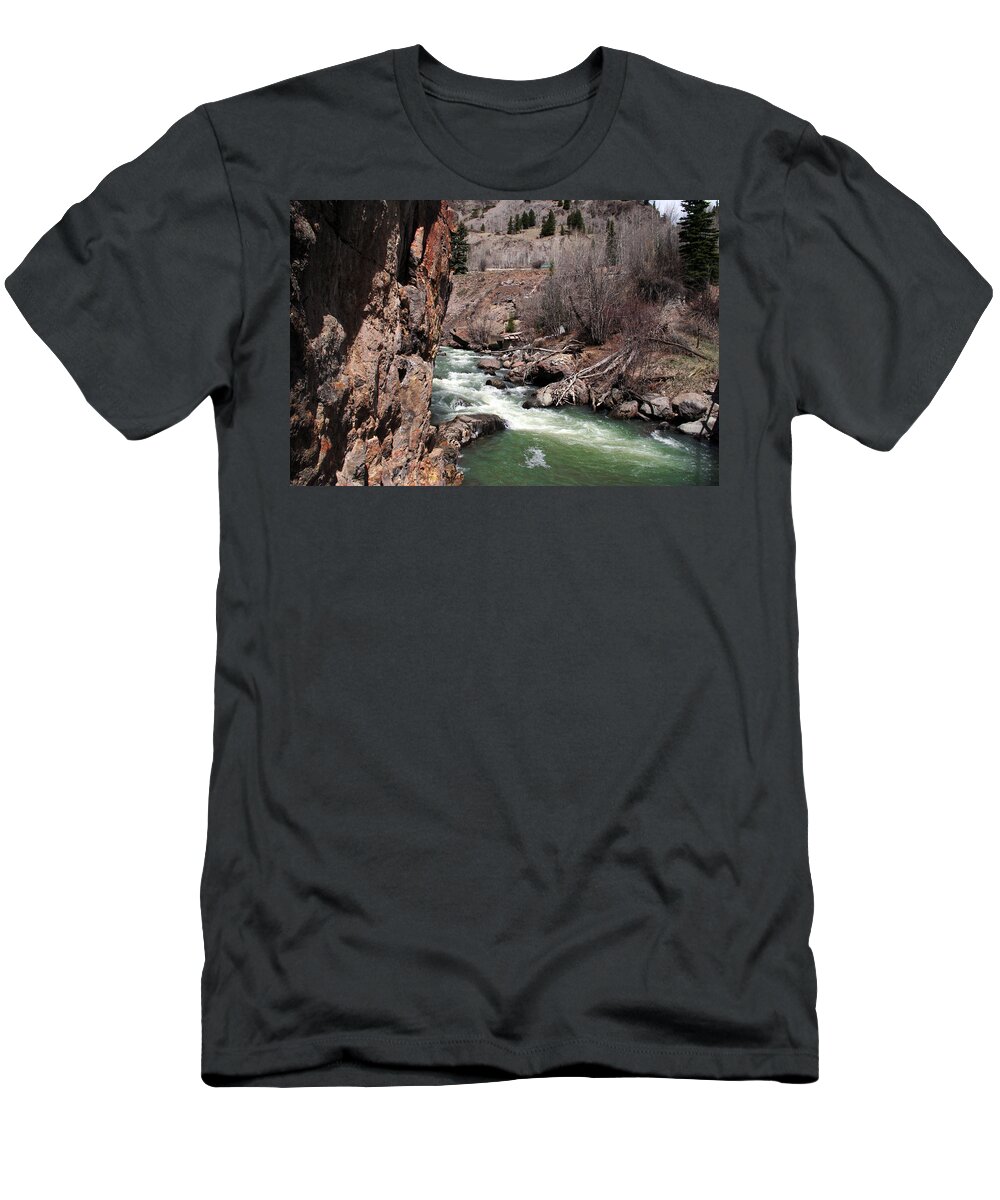 Lake City T-Shirt featuring the photograph Buck in the Rapids by Max Mullins