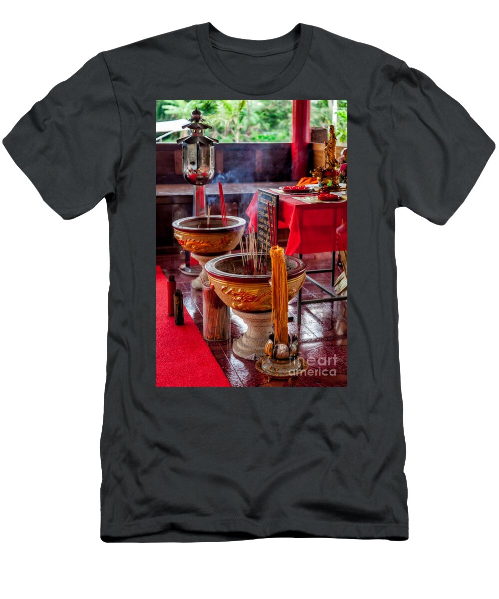 Buddha T-Shirt featuring the photograph Buddhist Incense by Adrian Evans