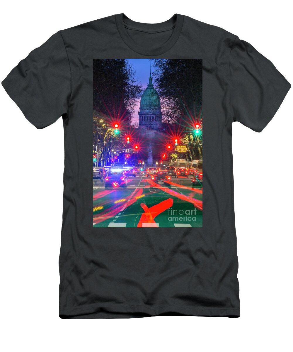  T-Shirt featuring the photograph Buenos Aires parliament 004 by Bernardo Galmarini