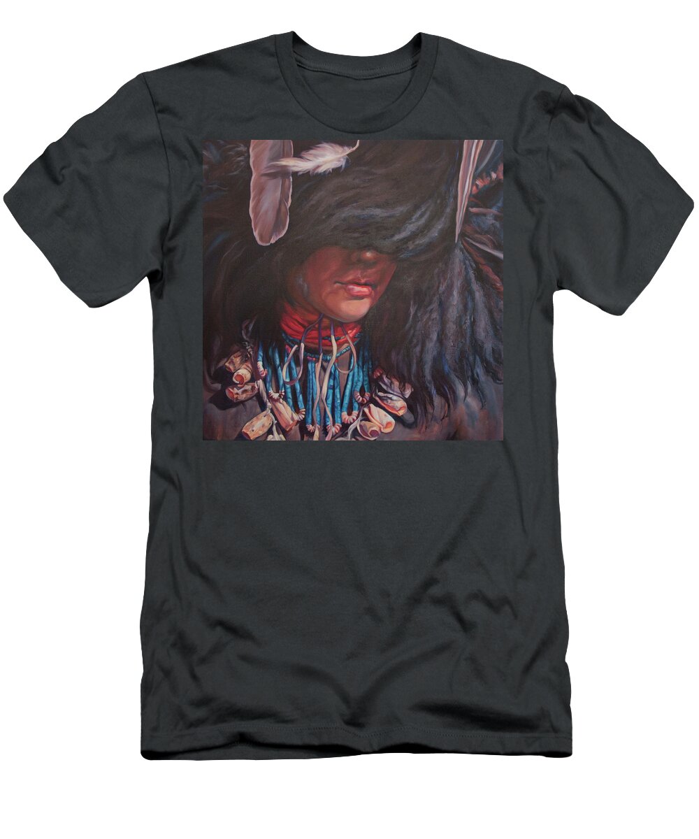 Hopi T-Shirt featuring the painting Buffalo Dancer by Christine Lytwynczuk
