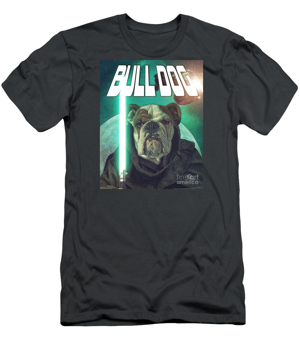 Bull Dog T-Shirt featuring the digital art Bull Dog Wars by Tim Wemple