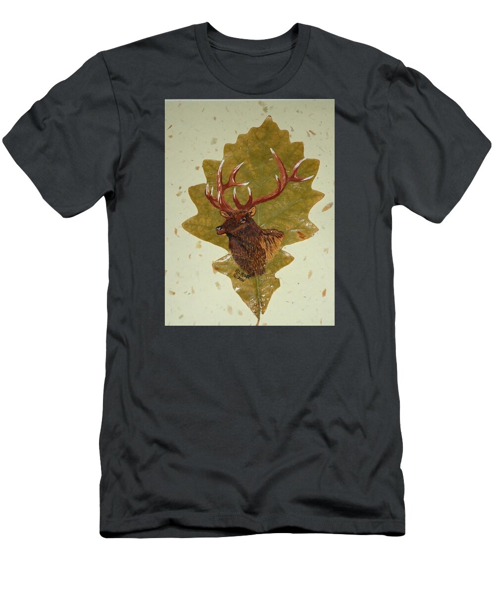 Wildlife T-Shirt featuring the painting Bull Elk by Ralph Root