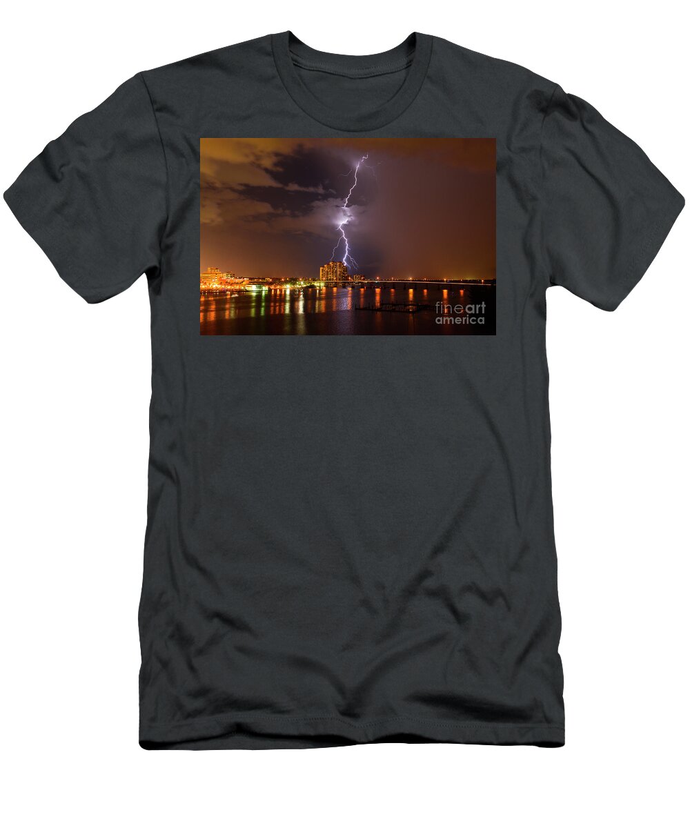 Lightning T-Shirt featuring the photograph Bulls Eye by Quinn Sedam