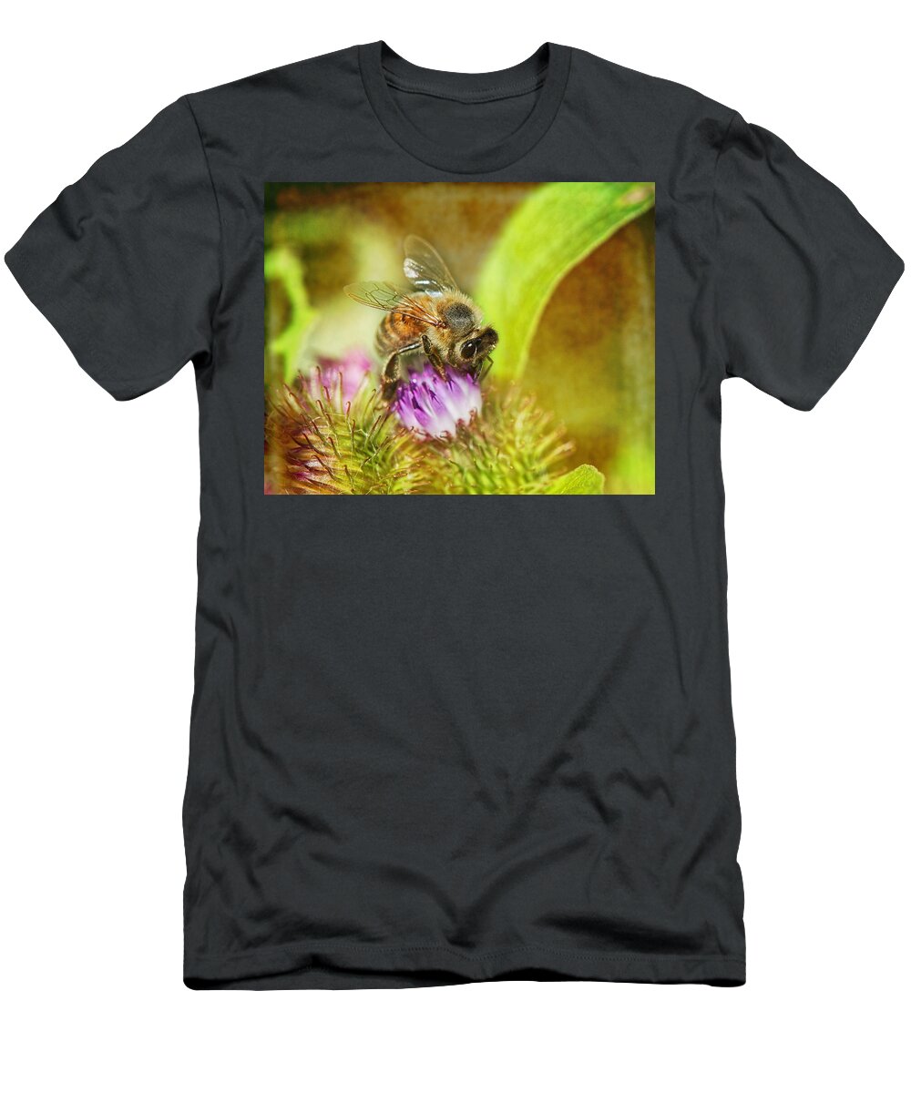 Bee T-Shirt featuring the photograph Bumbling Bee by Sue Capuano