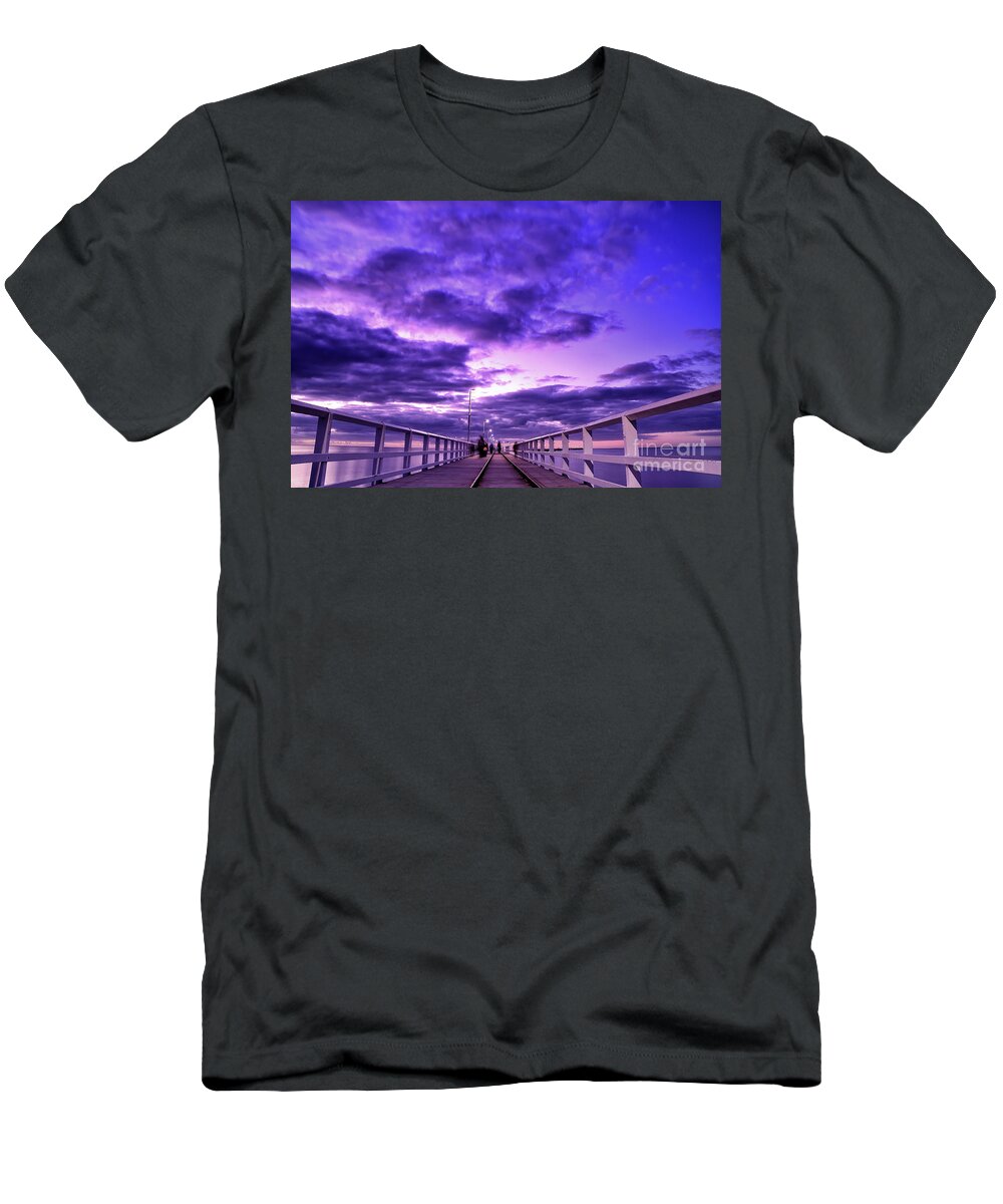 Beach T-Shirt featuring the photograph Busselton Jetty Sunset by Dennis Wat