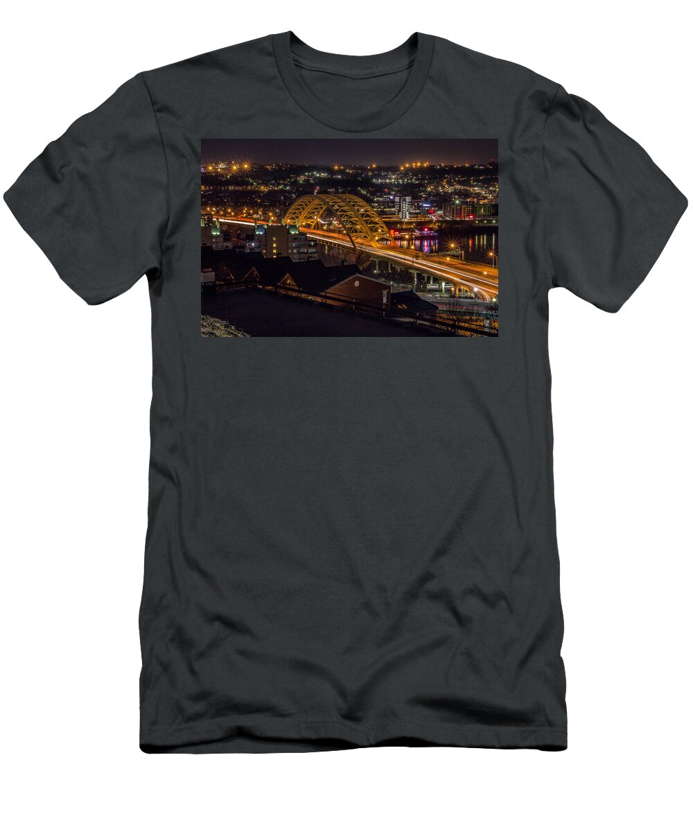 Big Mac T-Shirt featuring the photograph Busy Bridge by Jason Finkelstein