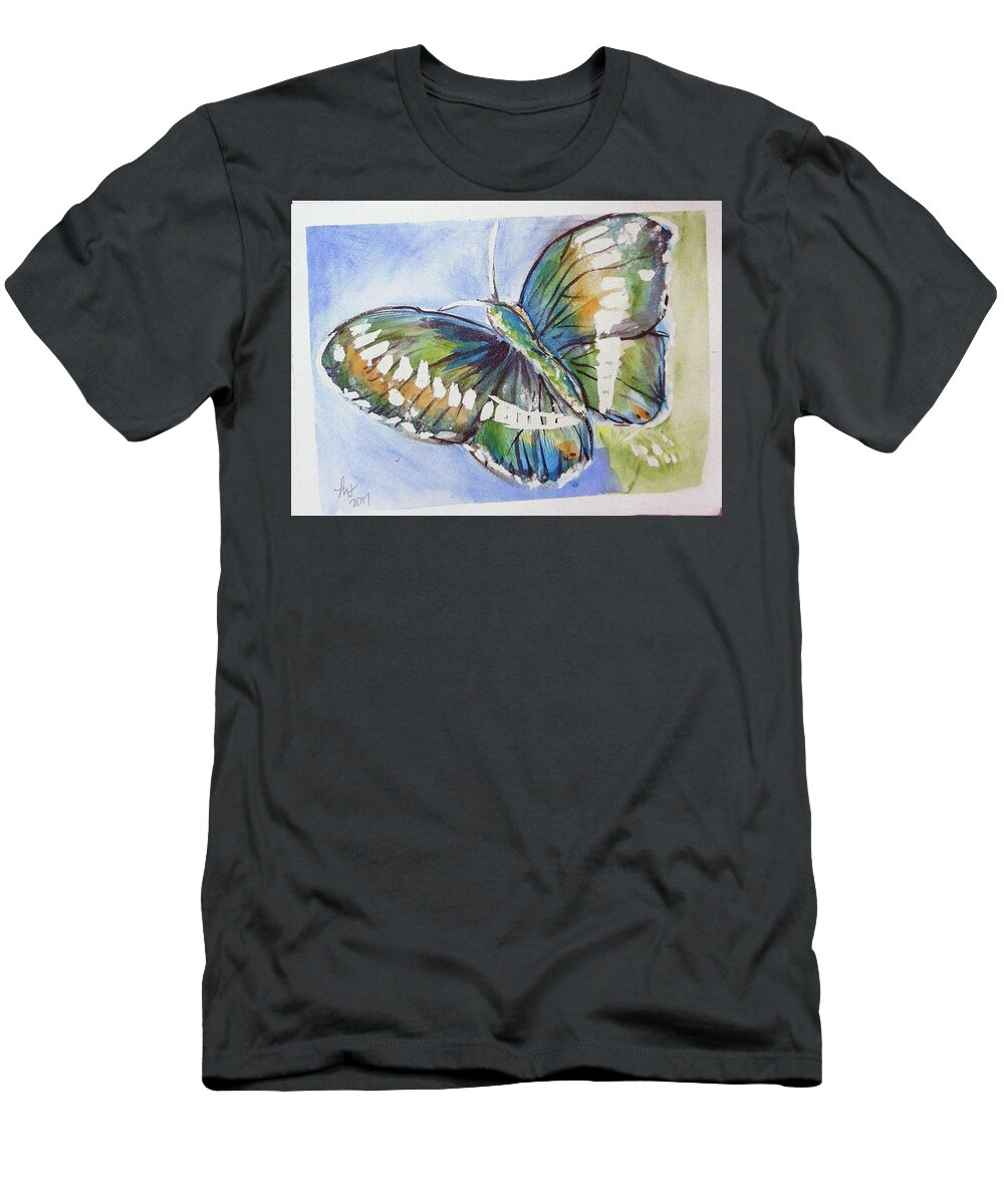  T-Shirt featuring the painting Butterfly 2 by Loretta Nash