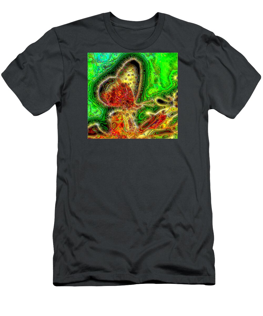 Distortion T-Shirt featuring the digital art Butterfly Aura by Ron Bissett