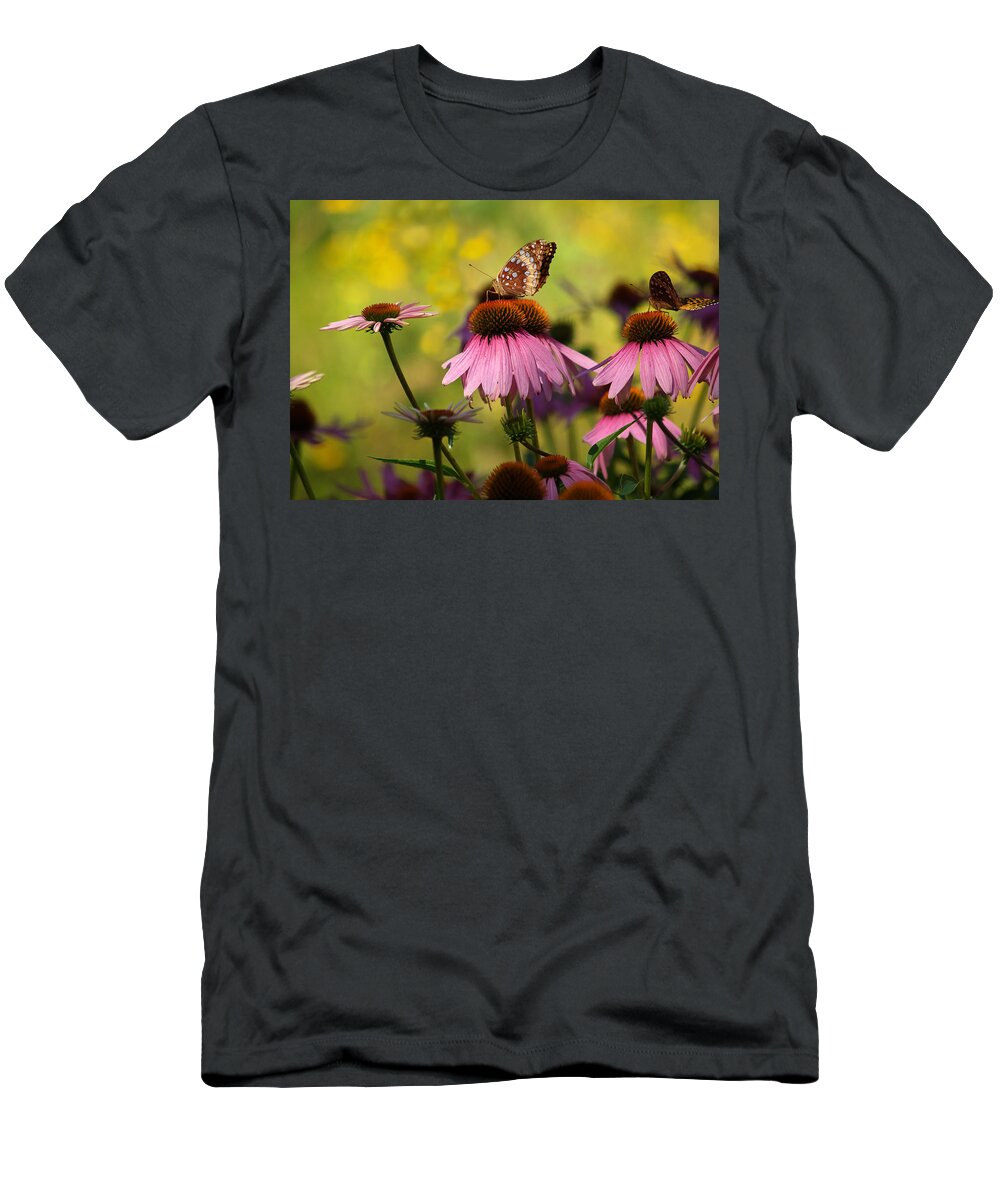 Flowers T-Shirt featuring the photograph Butterfly In A Field Of Dreams by Dorothy Lee