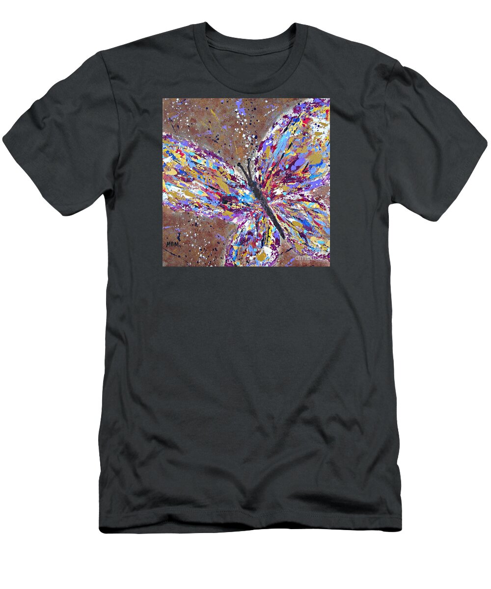 Butterfly T-Shirt featuring the painting Butterfly Magic by Mary Mirabal