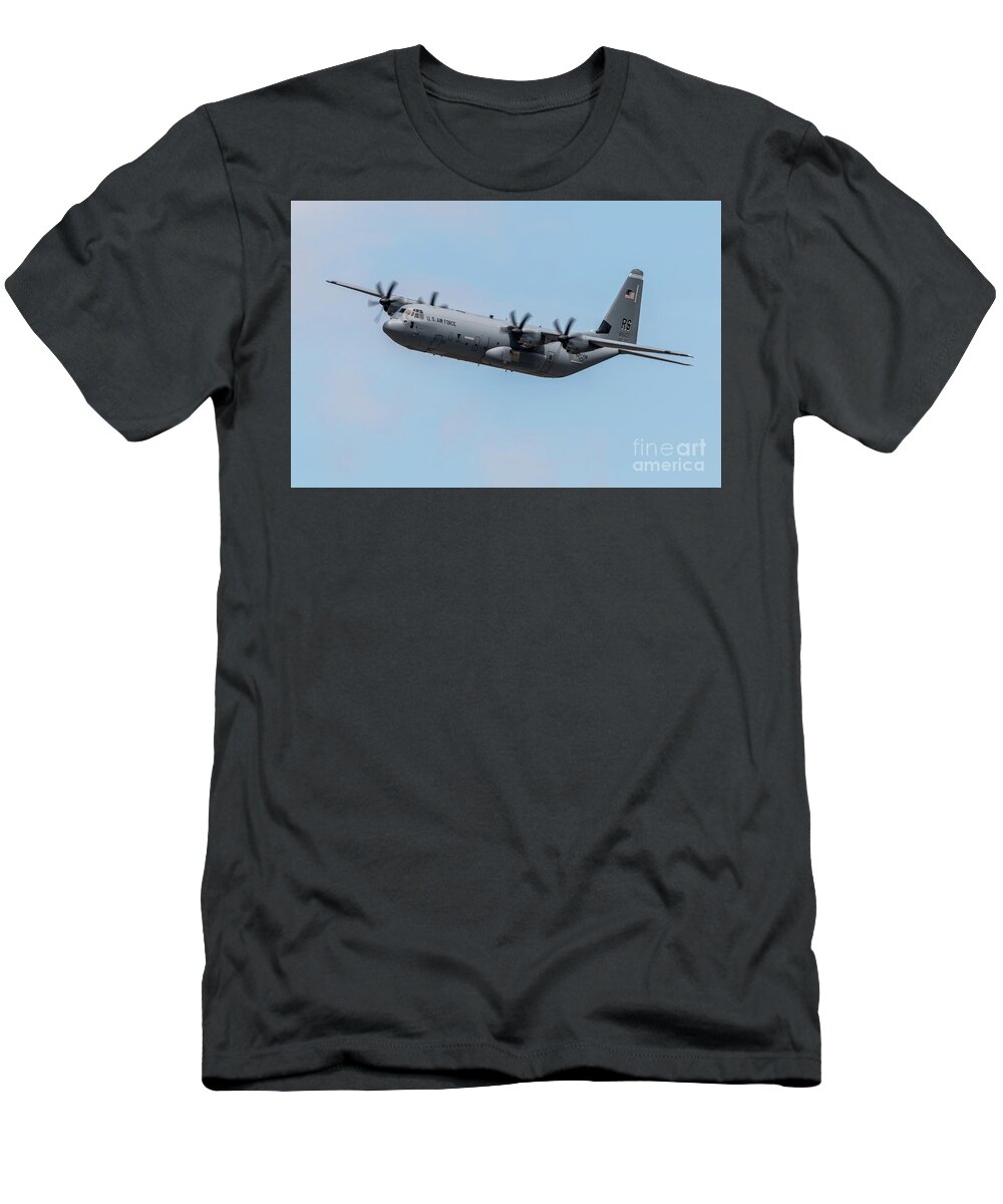 C130 T-Shirt featuring the digital art C-130E Hercules by Airpower Art
