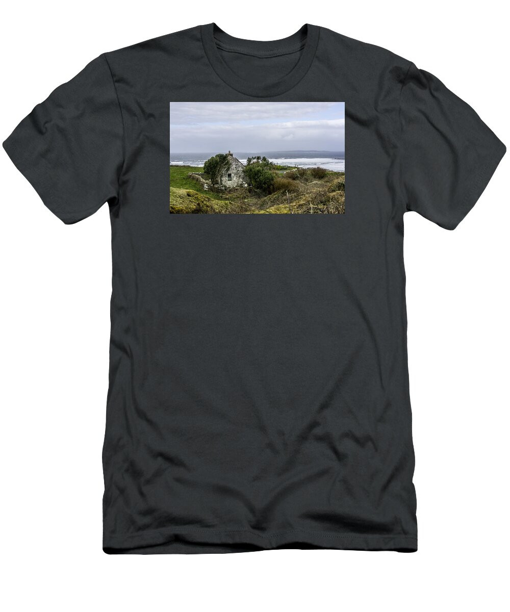Original T-Shirt featuring the photograph Cabin on the Irish west Coast near Dooling, Ireland by WAZgriffin Digital