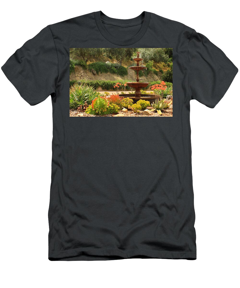 Floral T-Shirt featuring the photograph Cactus Fountain by James Eddy
