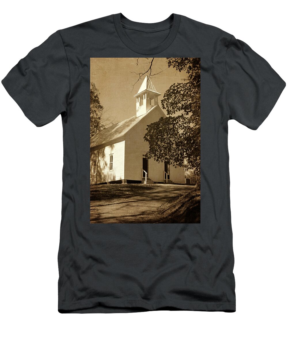 Cades Cove Methodist Church T-Shirt featuring the photograph Cades Cove Methodist Church - Vintage by HH Photography of Florida