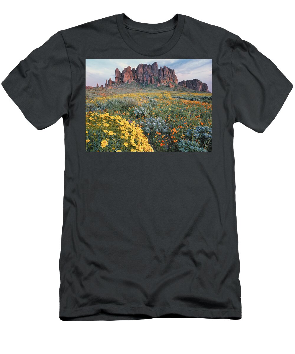 00175967 T-Shirt featuring the photograph California Brittlebush Lost Dutchman by Tim Fitzharris
