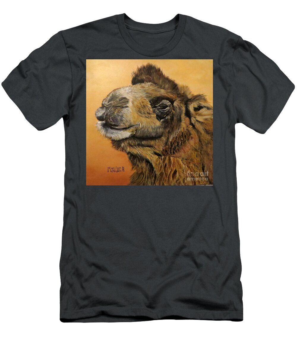 Bactrian T-Shirt featuring the painting Camel by Marilyn McNish