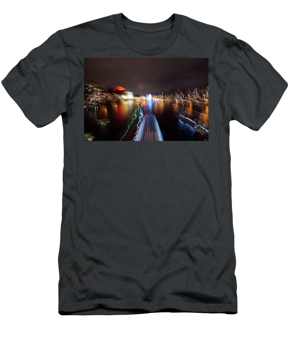 Travel T-Shirt featuring the photograph Canal Streaking Abstract by Matt Swinden