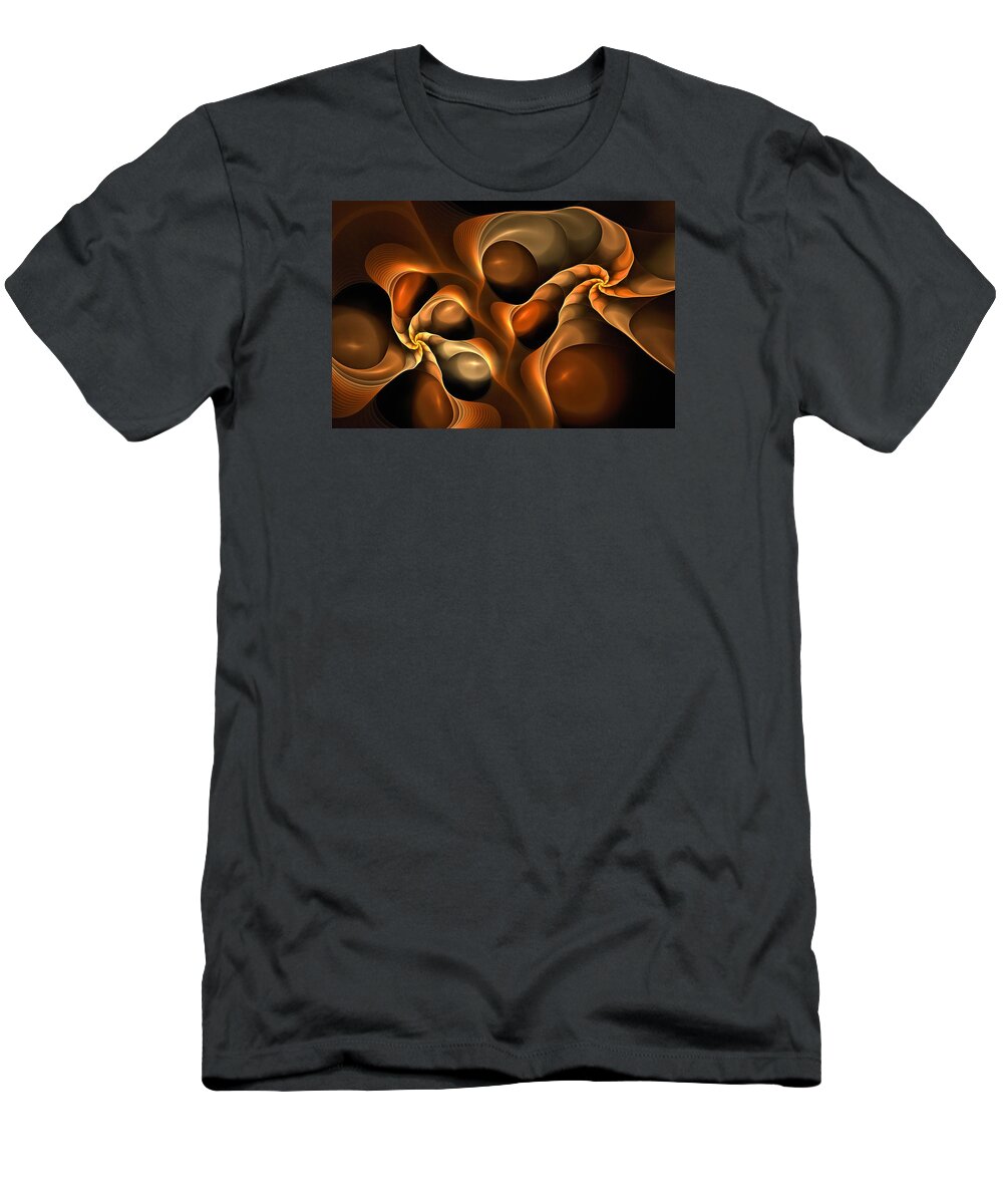 Candy Series T-Shirt featuring the digital art Candied Caramel Twists by Doug Morgan