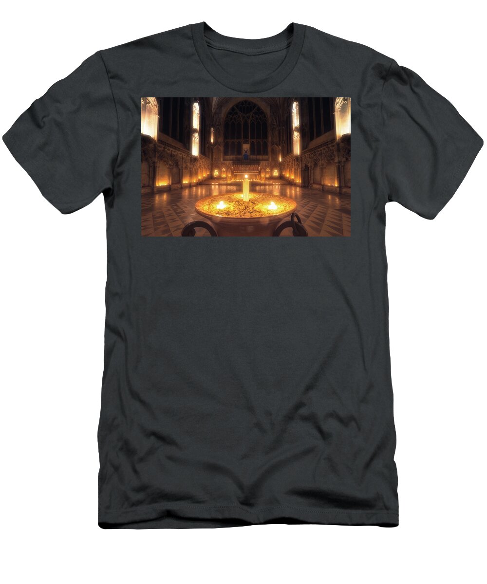 Altar T-Shirt featuring the photograph Candlemas - Lady Chapel by James Billings
