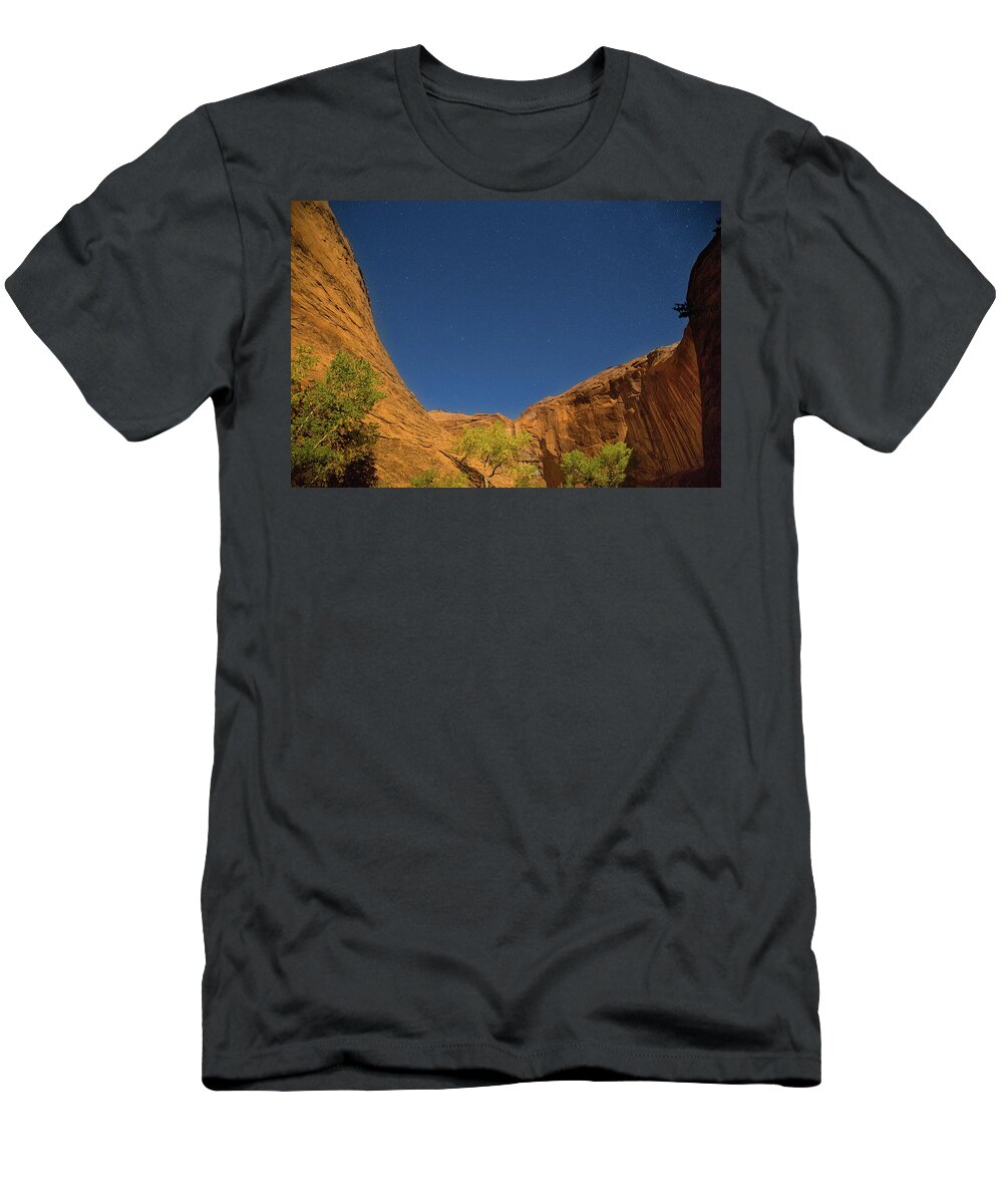 Coyote Gulch T-Shirt featuring the photograph Canyons and Stars by Kunal Mehra