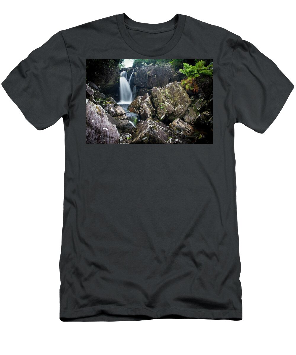 Waterfall T-Shirt featuring the photograph Cappagh Valley Waterfall 1 by Mark Callanan