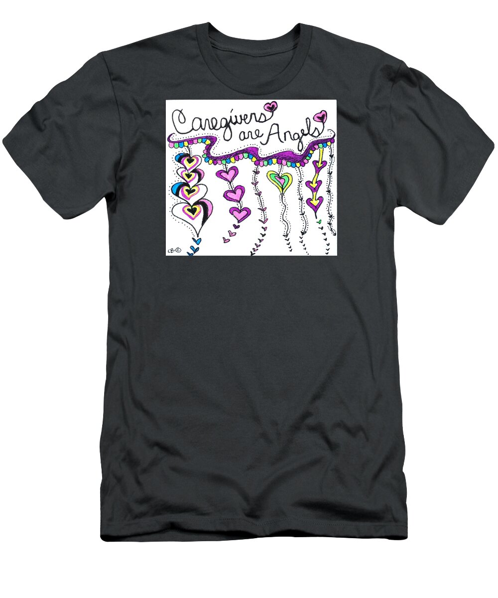 Caregiver T-Shirt featuring the drawing Caregiver Chime by Carole Brecht