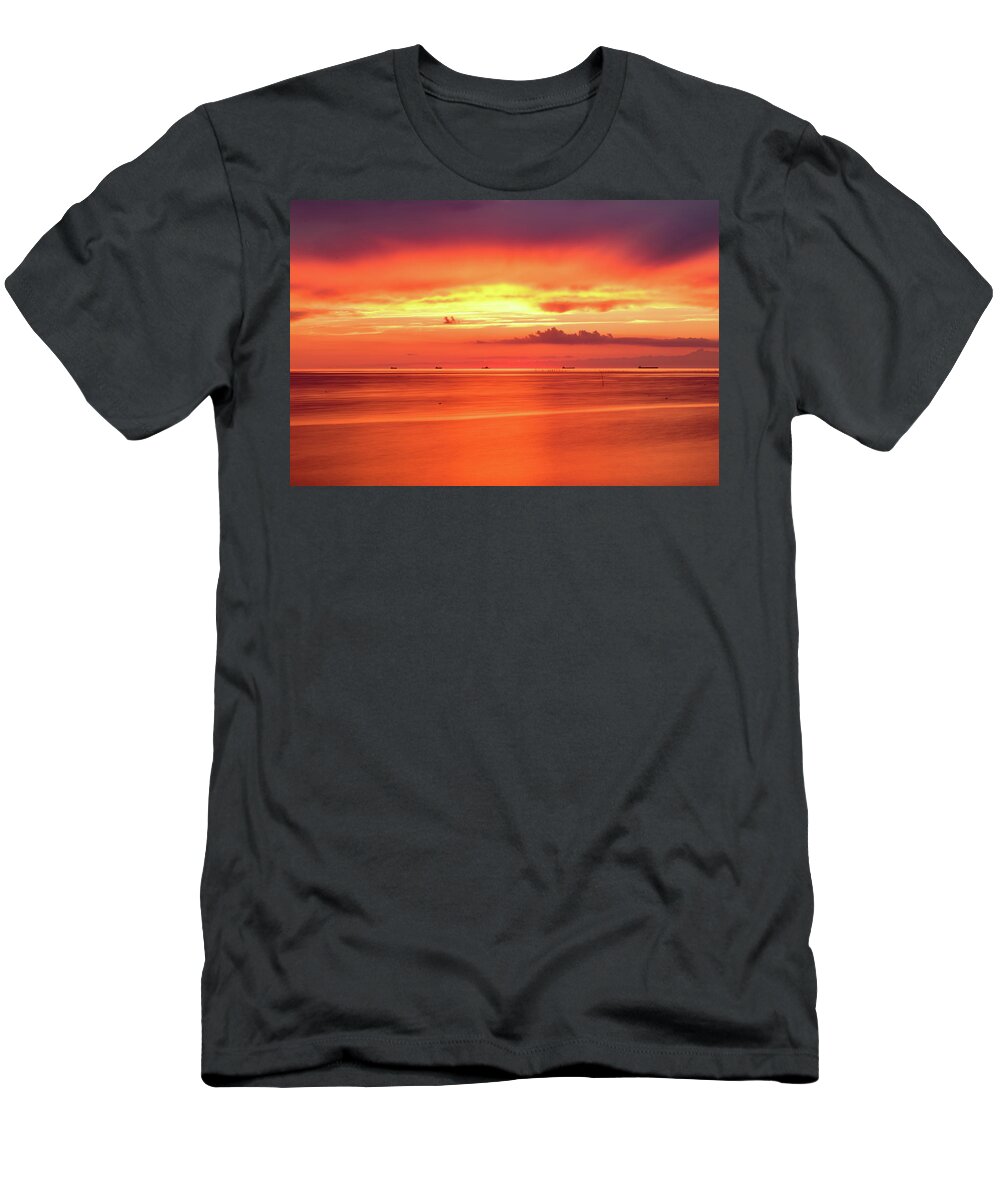 Sunset T-Shirt featuring the photograph Cargo Line by Nicole Lloyd