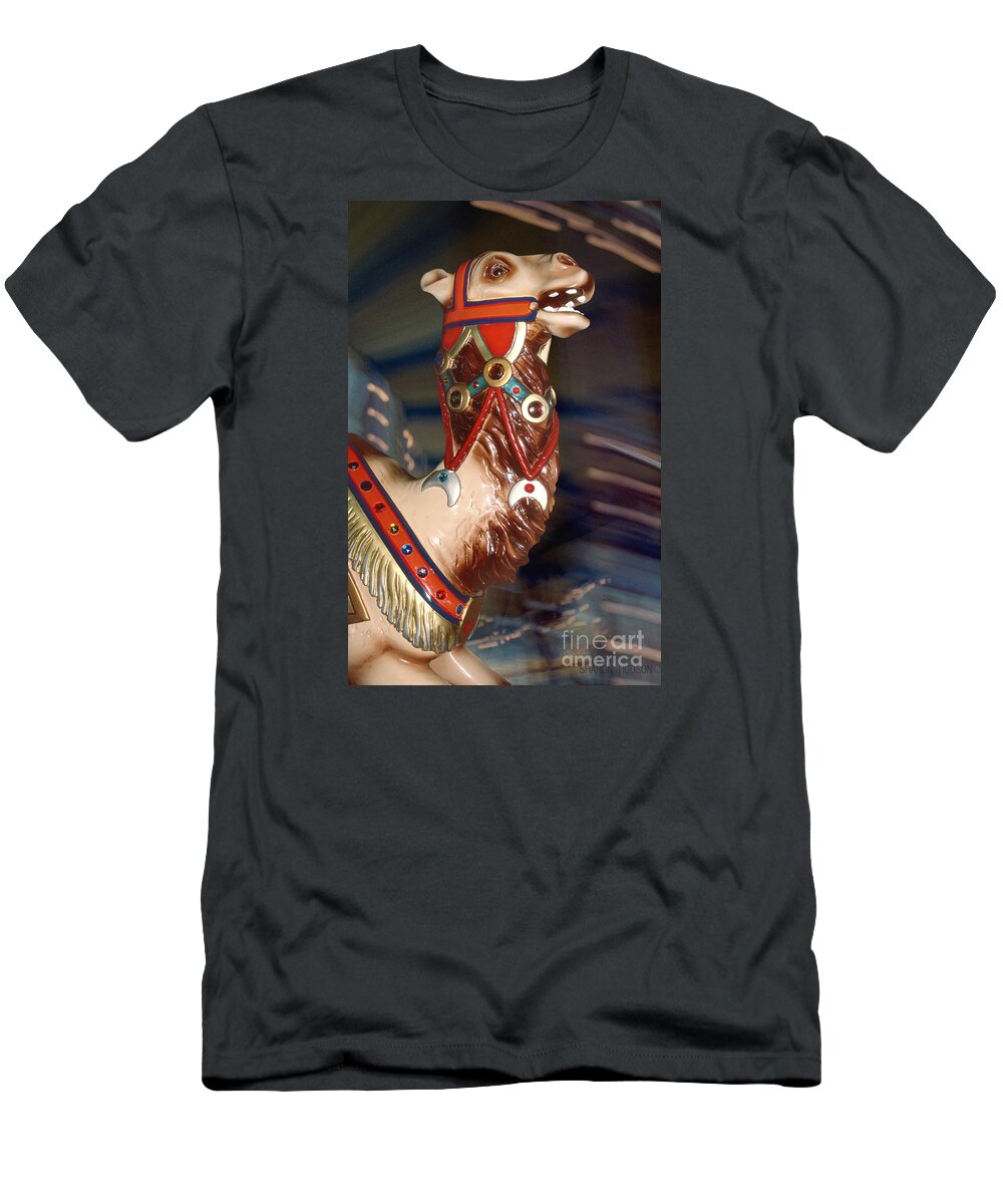 Carousel T-Shirt featuring the photograph carousel animals - Carousel Camel by Sharon Hudson