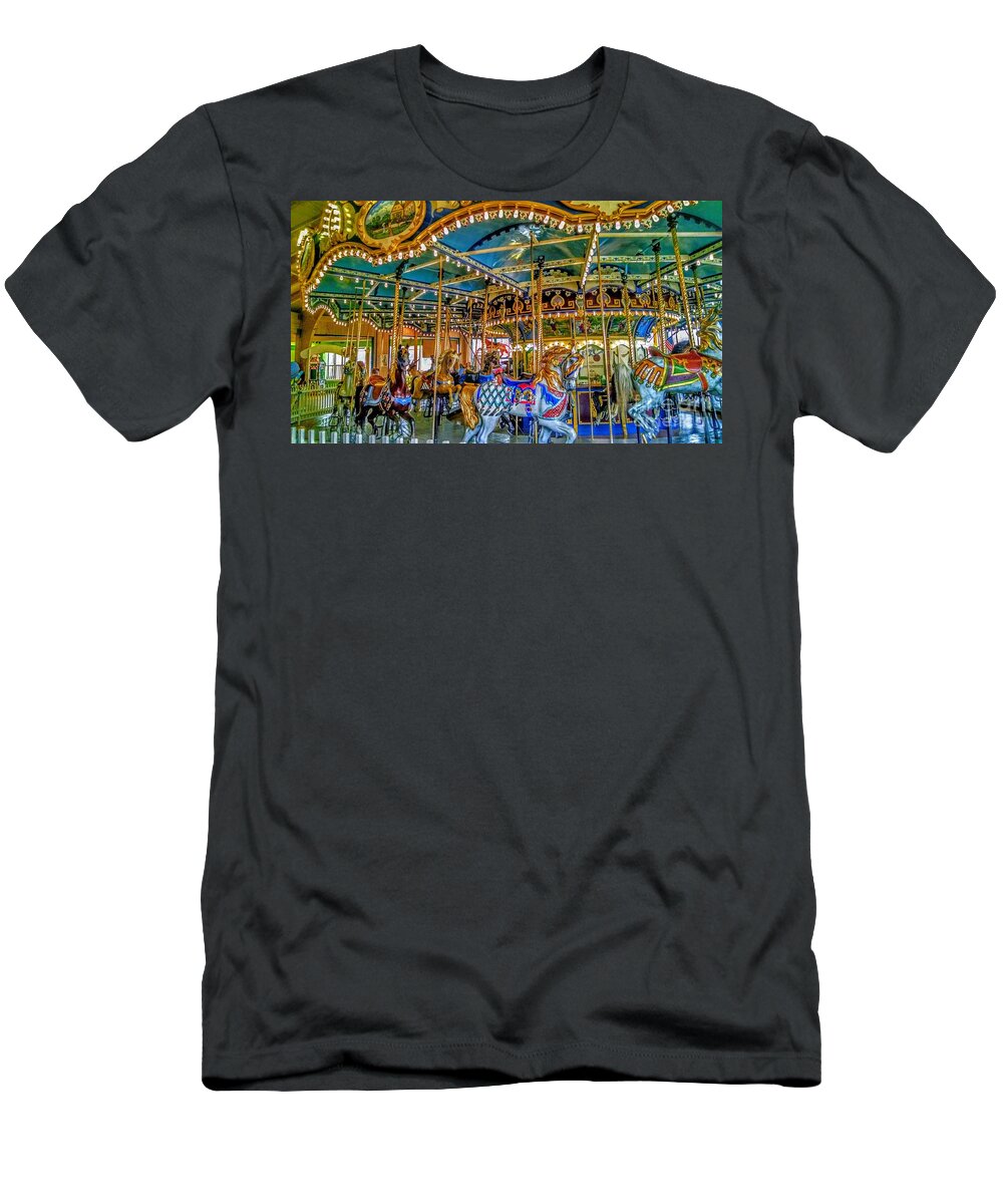 Carousel T-Shirt featuring the photograph Carousel at Peddlers Village by Christopher Lotito