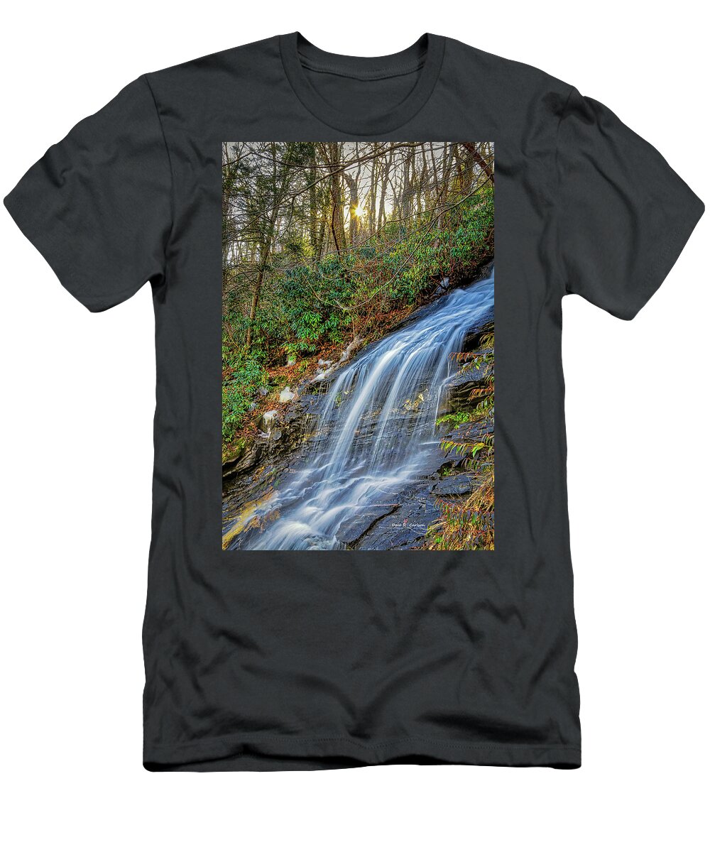 Waterfall T-Shirt featuring the photograph Cascade Sunlight by Dale R Carlson