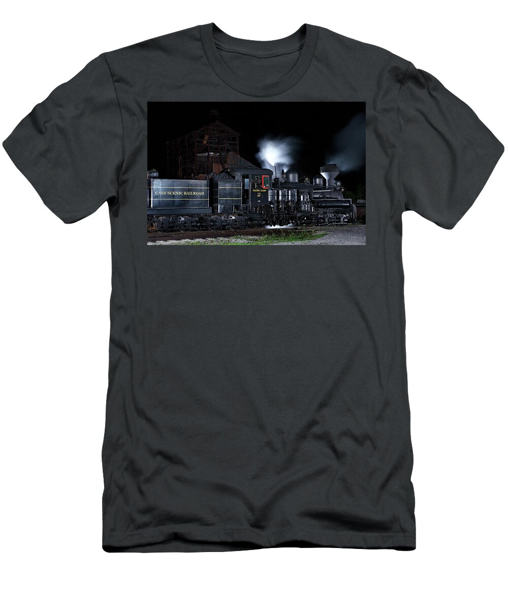 Train T-Shirt featuring the photograph Cass #2 at Night by Deborah Penland