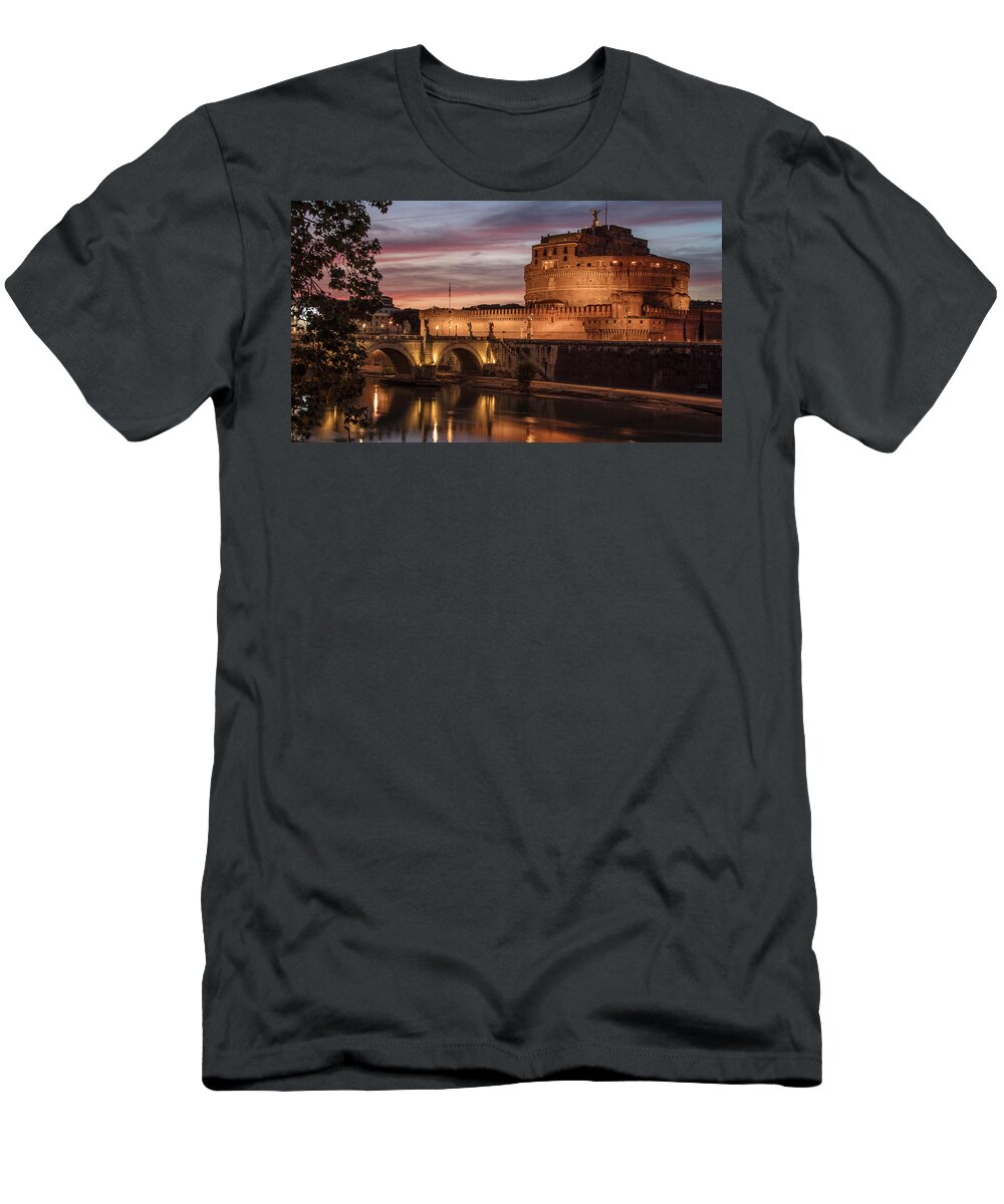 Basilica T-Shirt featuring the photograph Castel St Angelo by John McGraw