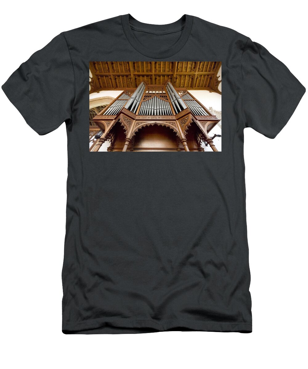 Castle Ashby T-Shirt featuring the photograph Castle Ashby Pipe Organ by Jenny Setchell