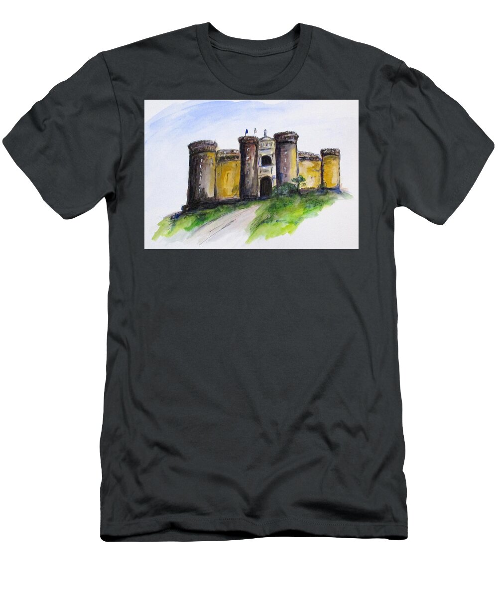 Painting T-Shirt featuring the painting Castle Nuovo, Napoli by Clyde J Kell