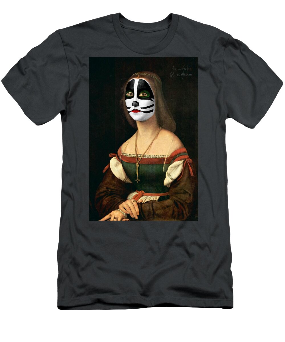 Italy T-Shirt featuring the digital art Catman by Andrea Gatti