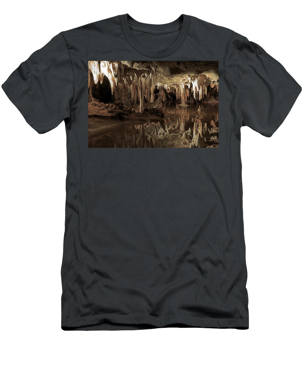 Cavern T-Shirt featuring the photograph Cavern Reflections by Travis Rogers